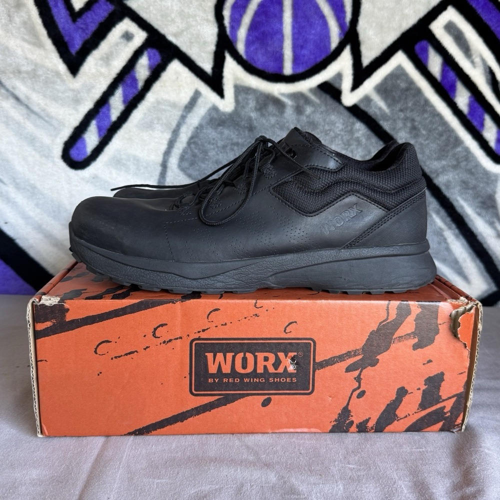 Size 14 - Worx by Red Wing 5494 AntiMatter Safety Toe EH Black Work Shoe Men's